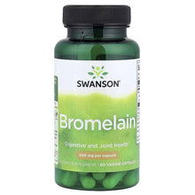 Swanson Bromelain 500 mg bottle with veg capsules, front label