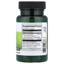 Swanson Rhodiola Rosea Extract bottle with Supplement Facts panel and dosage details