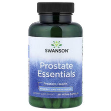 Vitamins bottle with Prostate Essentials label, black cap, 90 vegan capsules