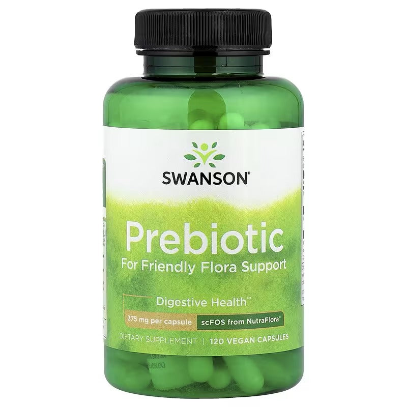 Swanson Vitamins, Prebiotic for Friendly Flora Support, 120 Vegan Capsules (375 mg per Capsule)