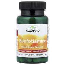 Swanson Benfotiamine 300 mg bottle with front label, blood sugar support and veggie caps