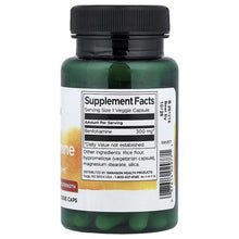 Swanson Benfotiamine supplement facts label on bottle back, serving size 1 veggie capsule