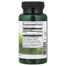 Swanson Bilberry Fruit supplement bottle back label with Supplement Facts panel