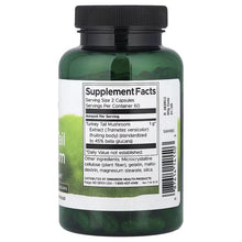 Dietary supplement bottle back label, black cap; Supplement Facts panel