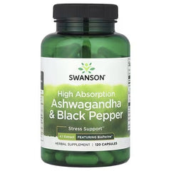 Swanson Vitamins, High Absorption Ashwagandha & Black Pepper, 120 Capsules