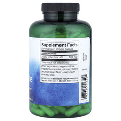 Swanson Vitamins Acetyl L-Carnitine, 500 mg, Veggie Capsules