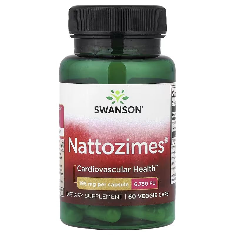 Swanson Vitamins, Nattozimes®, 195 mg, 60 Veggie Caps