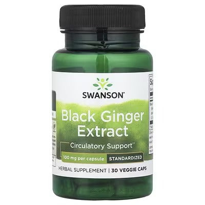 Swanson Vitamins, Black Ginger Extract, 100 mg, 30 Veg Caps