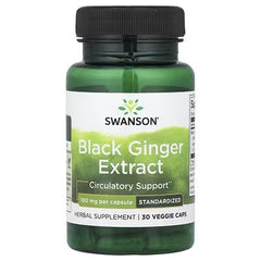 Swanson Vitamins, Black Ginger Extract, 100 mg, 30 Veg Caps