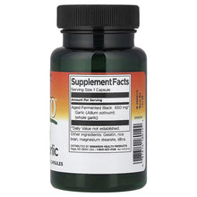 Swanson Vitamins Kyoto® aged black garlic bottle, back Supplement Facts panel