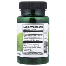 Saw Palmetto supplement bottle with back Supplement Facts label, serving size 1 softgel