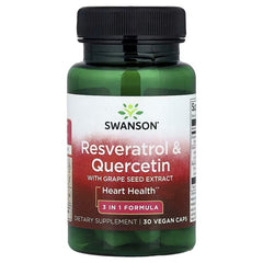 Swanson Vitamins, Resveratrol & Quercetin with Grape Seed Extract, 30 Veg Caps