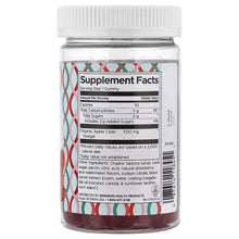 Swanson apple cider vinegar gummies jar, Supplement Facts panel and ingredient list