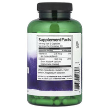 Back label of Swanson Albion Calcium supplement bottle, Supplement Facts panel