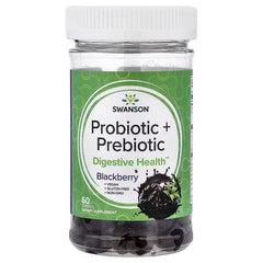Swanson Vitamins, Probiotic + Prebiotic Gummies, Blackberry, 60 Gummies