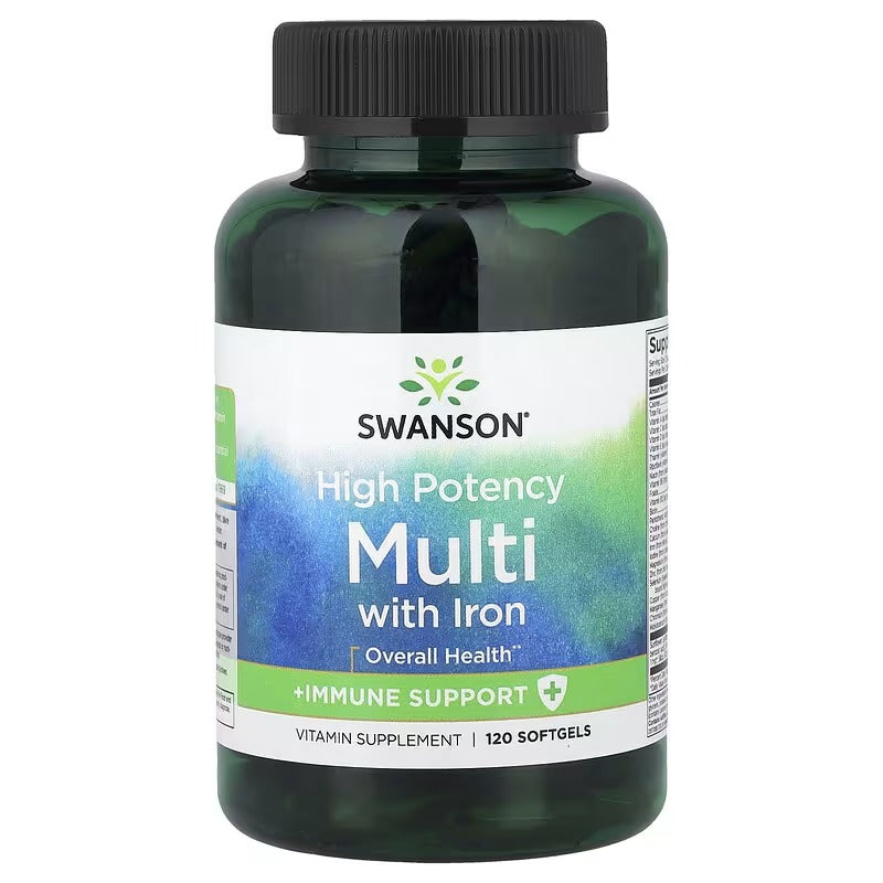 Swanson Vitamins, Multi With Iron, High Potency, 120 Softgels