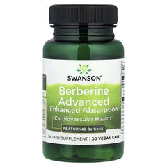 Swanson Vitamins, Berberine Advanced Enhanced Absorption, 30 Vegan Caps (550 mg per Capsule)