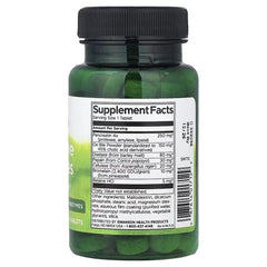 Digestive enzymes supplement bottle, black cap; Supplement Facts label on back