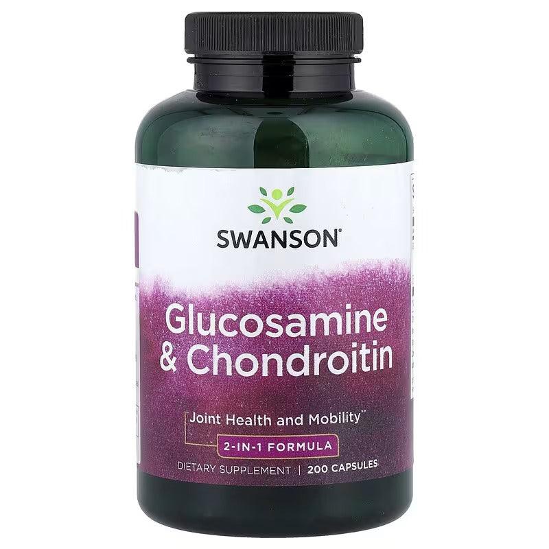 Swanson Glucosamine & Chondroitin supplement bottle, 200 capsules, front label