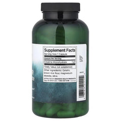 Swanson creatine monohydrate supplement bottle with Supplement Facts label