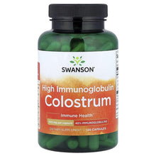 Swanson colostrum supplement bottle, 120 capsules, 500 mg each