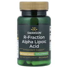 Swanson R-Fraction Alpha Lipoic Acid supplement bottle, 30 capsules, triple strength