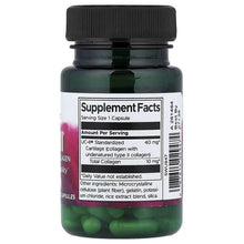 Swanson UC-II collagen supplement facts label on bottle with black cap