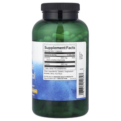 Choline & Inositol supplement bottle back label with Supplement Facts panel