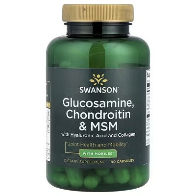 Swanson Vitamins, Glucosamine, Chondroitin & MSM with Hyaluronic Acid and Collagen, 90 Capsules