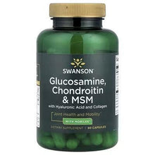 Swanson Glucosamine & Chondroitin supplement bottle, green capsules, front label