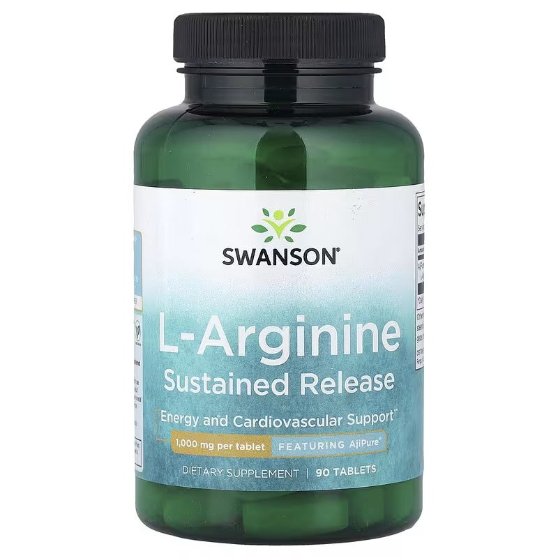 Swanson Vitamins, L-Arginine, Sustained Release, 1,000 mg, 90 Tablets