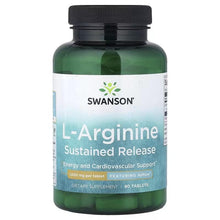 Swanson L-Arginine sustained release supplement bottle, 1,000 mg, 90 tablets