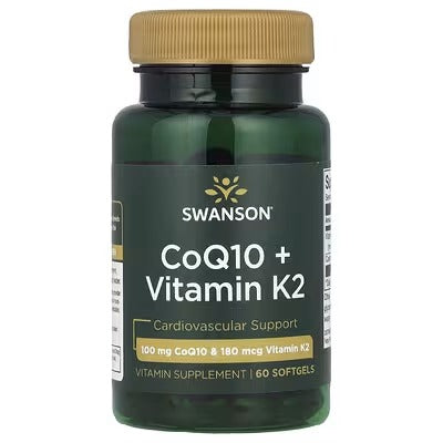 Swanson Vitamins, CoQ10 + Vitamin K2, 60 Softgels