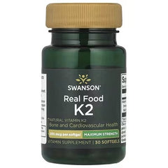 Swanson Vitamins, Real Food K2, Maximum Strength, 200 mcg, 30 Softgels