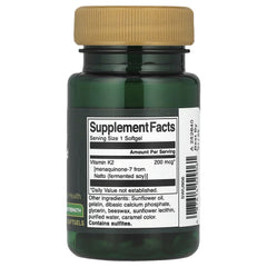 Swanson Vitamins, Real Food K2, Maximum Strength, 200 mcg, 30 Softgels