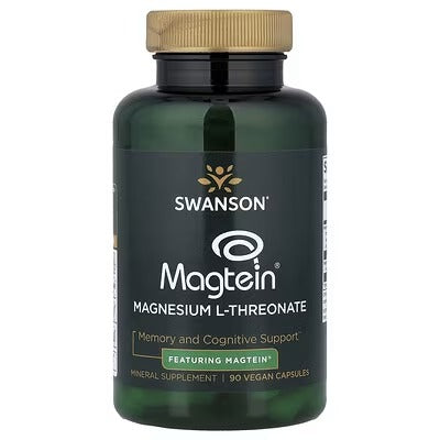 Swanson Vitamins, Magnesium L-Threonate Featuring Magtein®, 90 Vegan Capsules