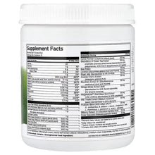 Swanson Super Green Max Plus powder jar back label with Supplement Facts panel