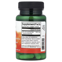 Swanson NMN bottle back label with Supplement Facts, 300 mg, one veggie capsule serving