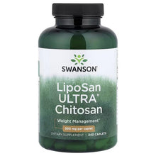 Swanson LipoSan Ultra Chitosan supplement bottle, dark green with black cap, front label