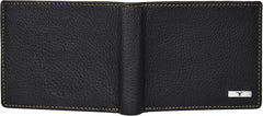 URBAN FOREST Kyle Black/Yellow Leather Wallet for Men