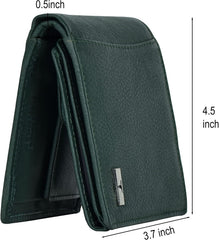 URBAN FOREST Oliver Green Leather Wallet for Men, 6 Card Slots