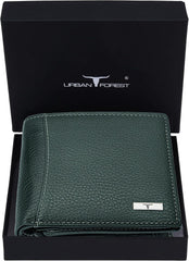 URBAN FOREST Oliver Green Leather Wallet for Men, 6 Card Slots