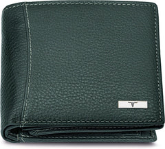 URBAN FOREST Oliver Green Leather Wallet for Men, 6 Card Slots