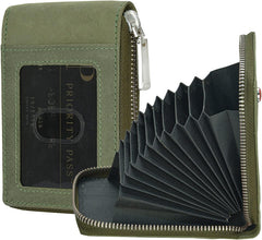 HORNBULL Steve Green RFID Blocking Leather Wallet for Men | Vertical Credit & Debit Card Holder
