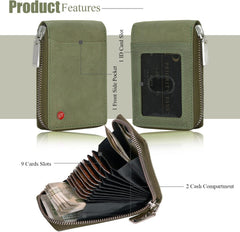 HORNBULL Steve Green RFID Blocking Leather Wallet for Men | Vertical Credit & Debit Card Holder