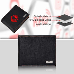 URBAN FOREST Kyle Black/Redwood Leather Wallet for Men – 6 Card Slots