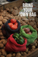 Necavu 100% Cotton Fridge Storage Bags, Set of 6, Neem Green.