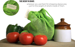 Necavu 100% Cotton Fridge Storage Bags, Set of 6, Neem Green.