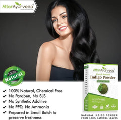 ATTAR AYURVEDA Indigo Powder for Black Hair, 200g