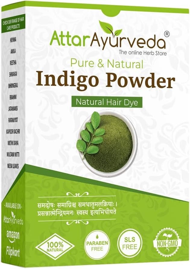 ATTAR AYURVEDA Indigo Powder for Black Hair, 200g